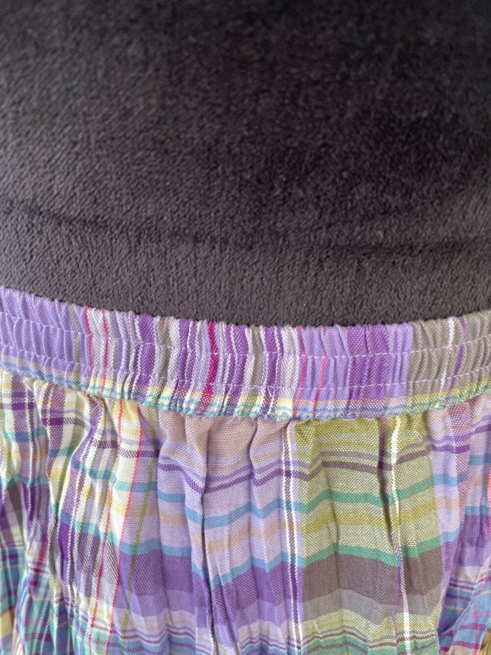 NWT Women's KORET Purple Plaid Summer Broomstick Skirt XL - Picture 3 of 4